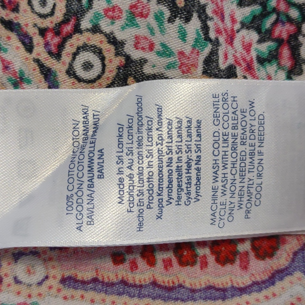 Chaps by Ralph Lauren Colorful Paisley No Iron Button Down Blouse EUC - Picture 7 of 8